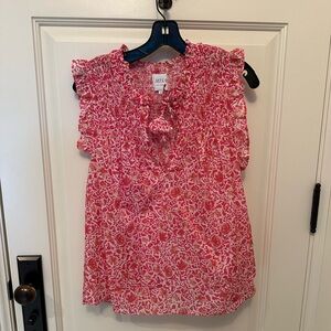 MISA Boho Chic Shirt in Res/White pattern is L🌸